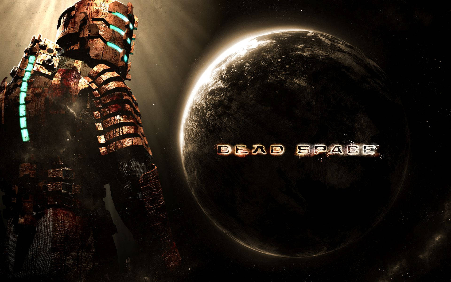 一個太空服人物站在一個黑暗星球前，帶有「Dead Space」標題文字。