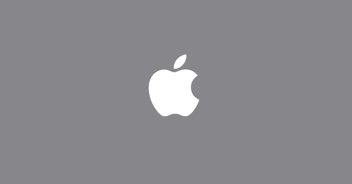灰色背景上的白色Apple標誌