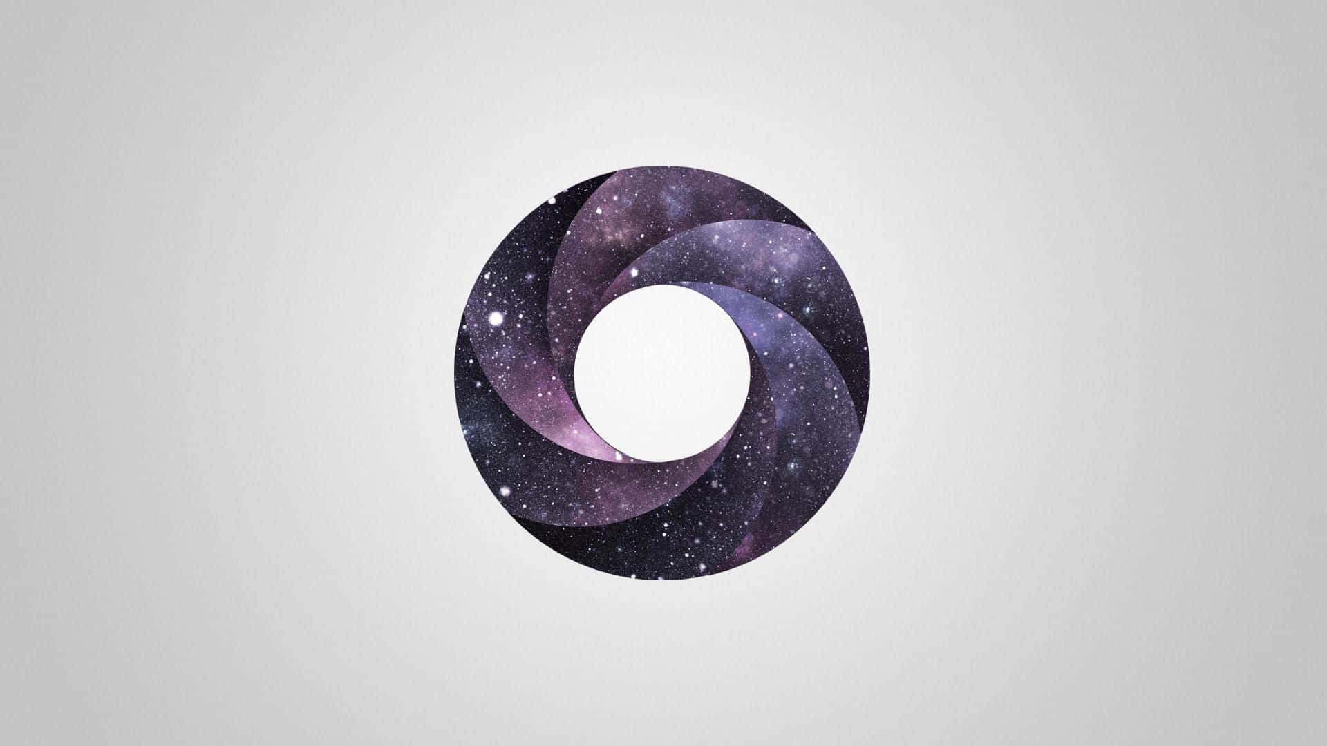一個風格化的相機光圈，充滿旋轉的星系圖案。