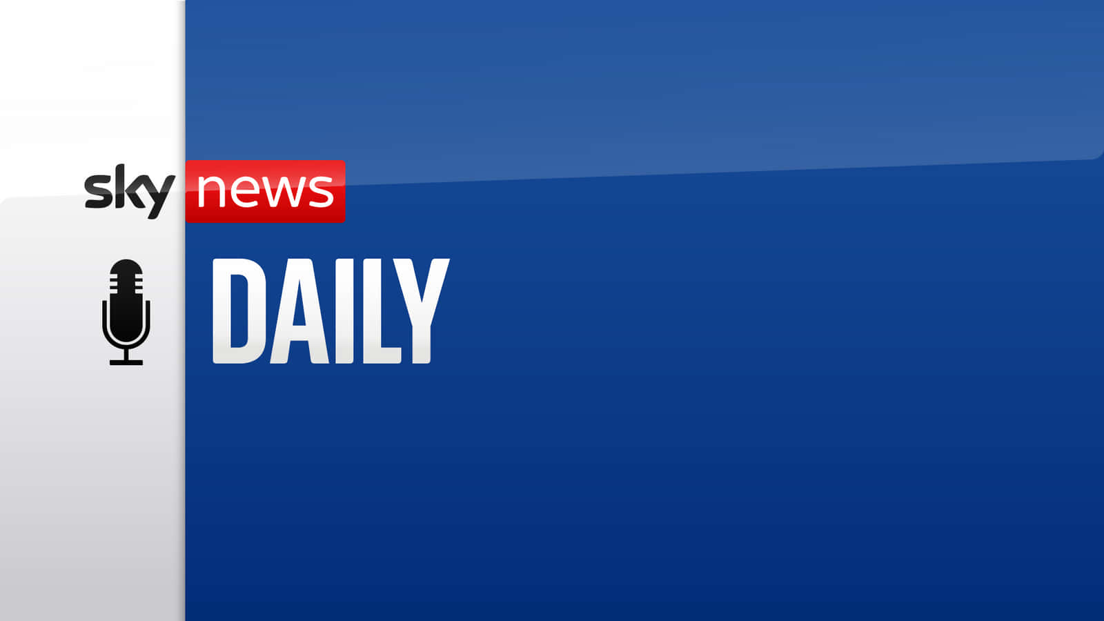 Sky News Daily 廣播標誌，帶有麥克風圖標，背景為藍色。