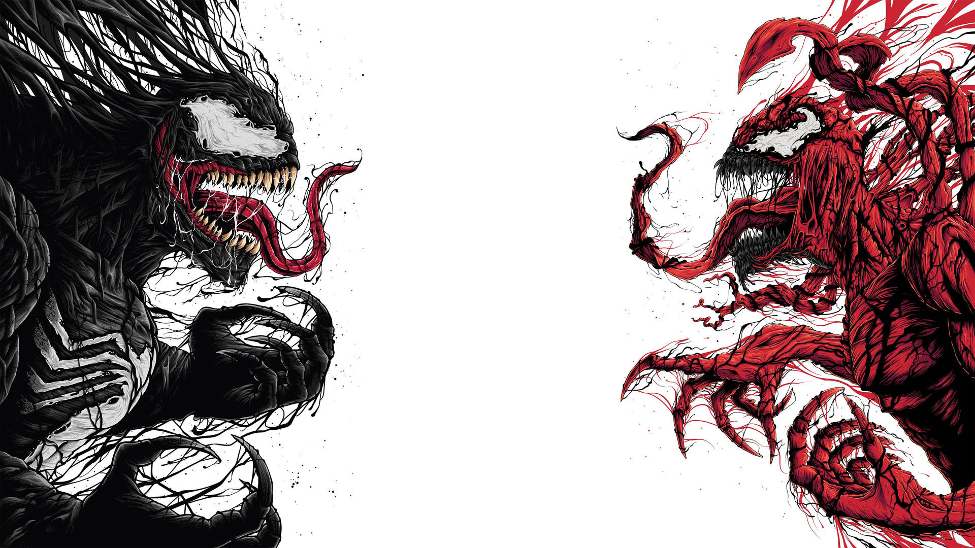 Venom 與 Carnage 的漫畫風格對決。