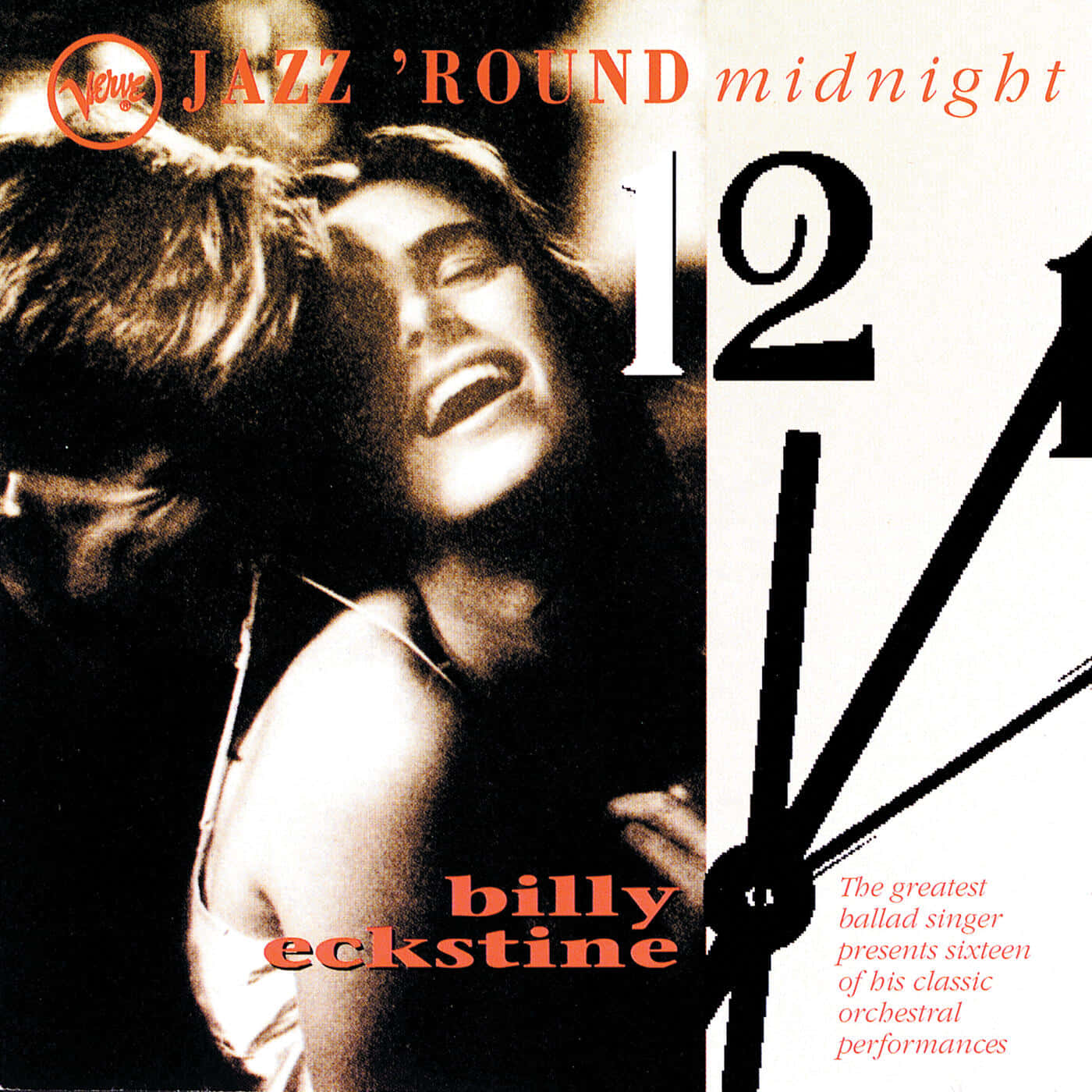 Billy Eckstine 的《Jazz 'Round Midnight》專輯封面， featuring 一名唱歌的女子和一個時鐘。