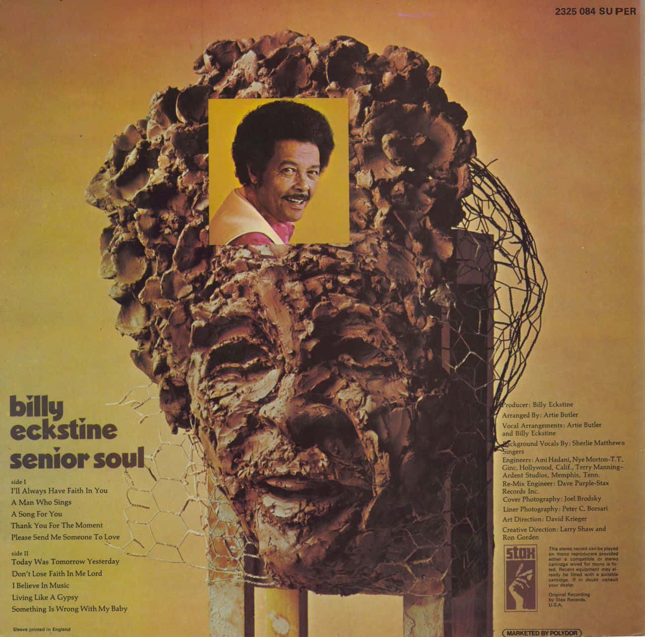 Billy Eckstine 的《Senior Soul》專輯封面，肖像在紋理雕塑中。