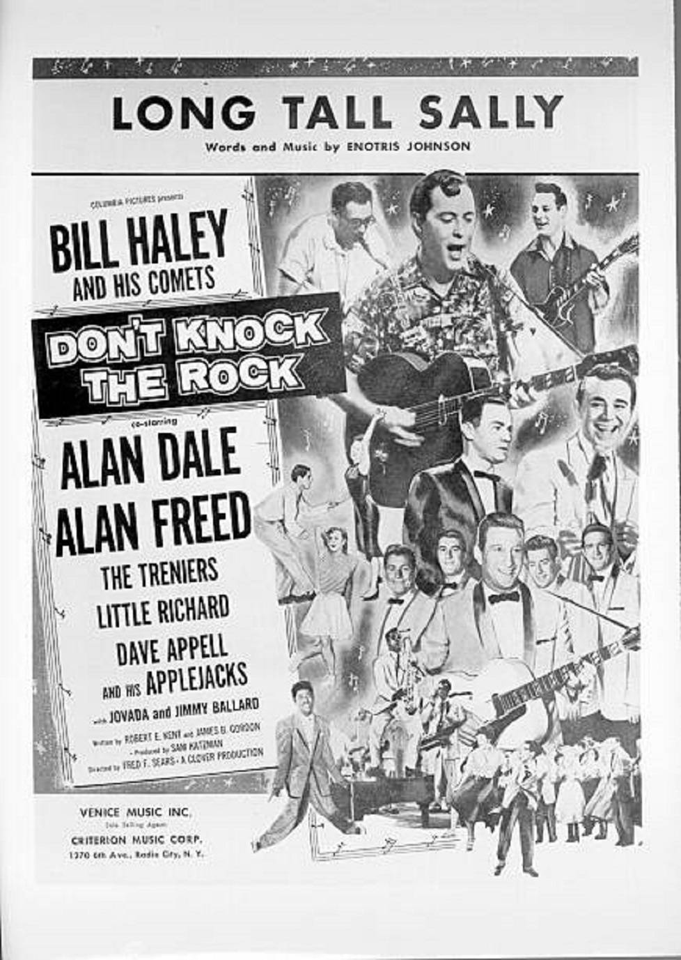 1950年代搖滾樂電影海報《Long Tall Sally》， featuring Bill Haley and his Comets。