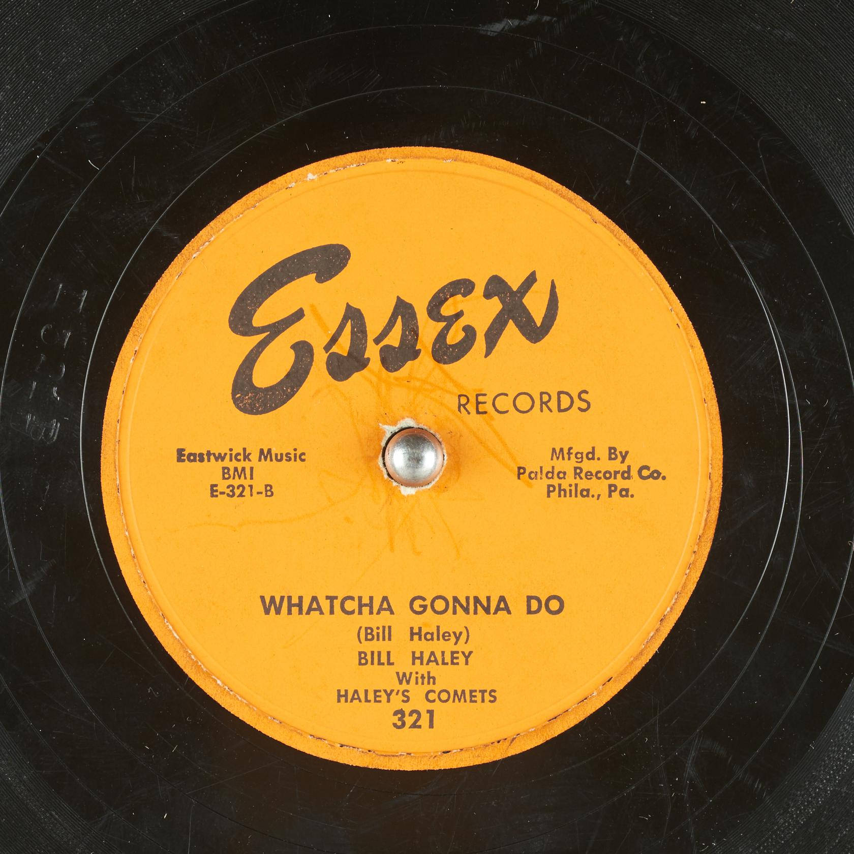 Bill Haley 的 Whatcha Gonna Do 的 Essex Records 復古黑膠唱片標籤。
