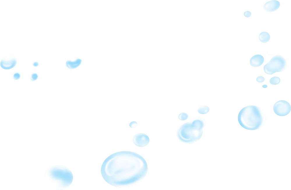 水下氣泡紋理 壁紙 — 各種大小的半透明藍色氣泡漂浮在乾淨的白色背景上，帶有柔和的高光。