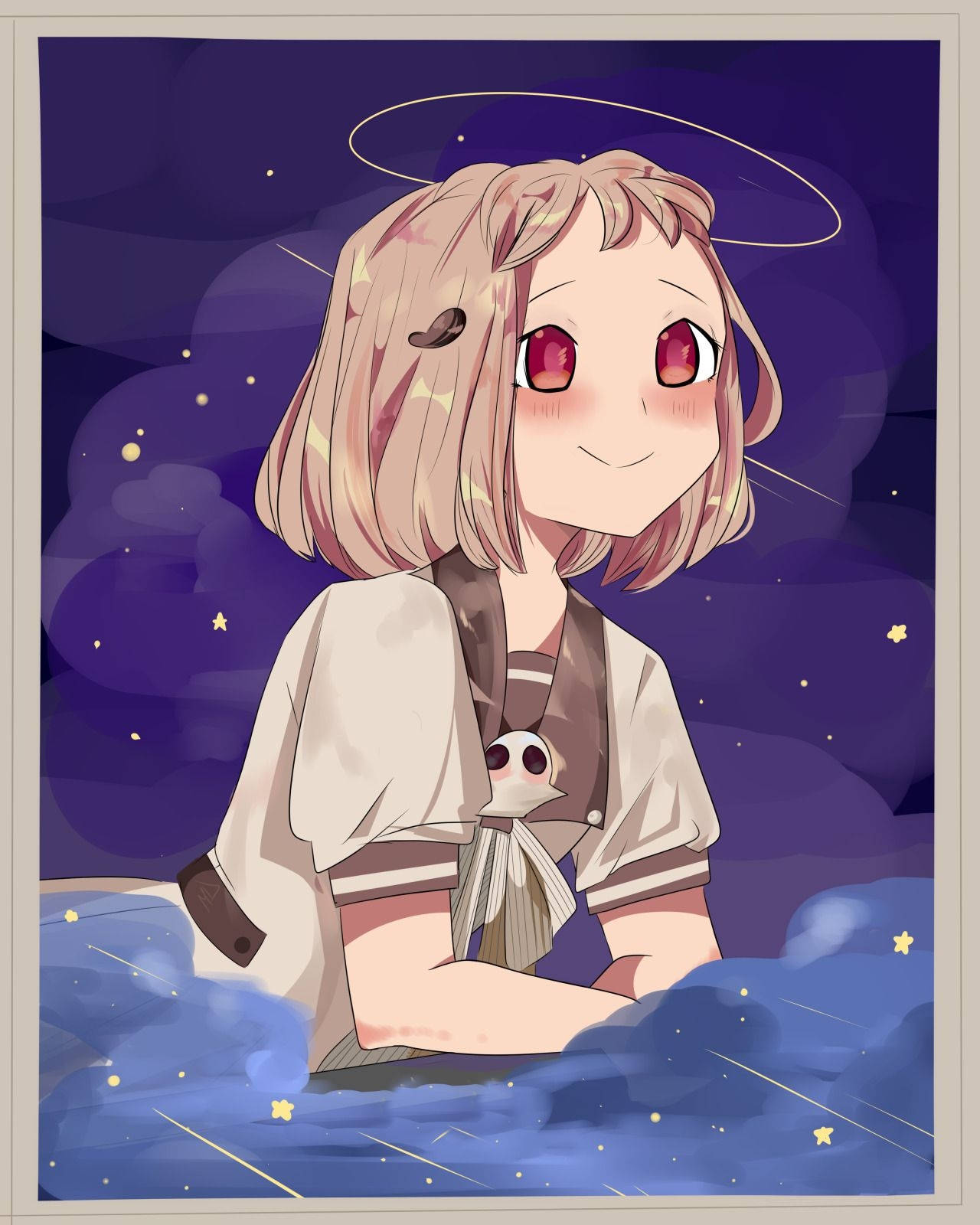 水中女孩與貓 壁紙