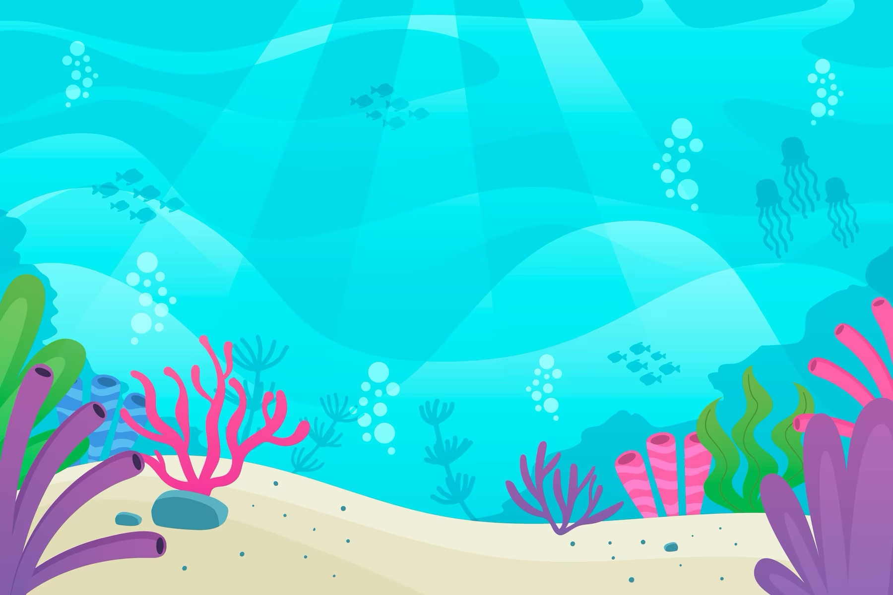 水族館海底場景 壁紙