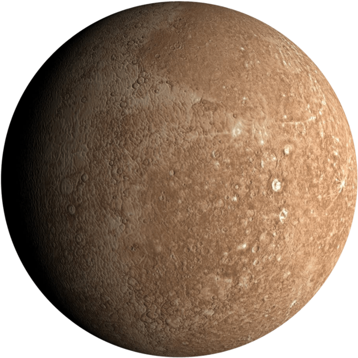 水星表面紋理 壁紙 — 水星佈滿隕石坑的表面在陽光下發光，映襯著黑色虛空的詳細視圖。