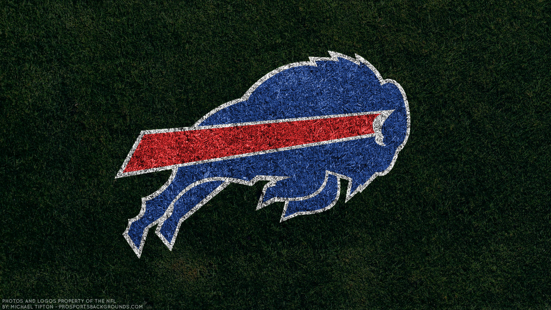 綠色草地上的 Buffalo Bills 標誌