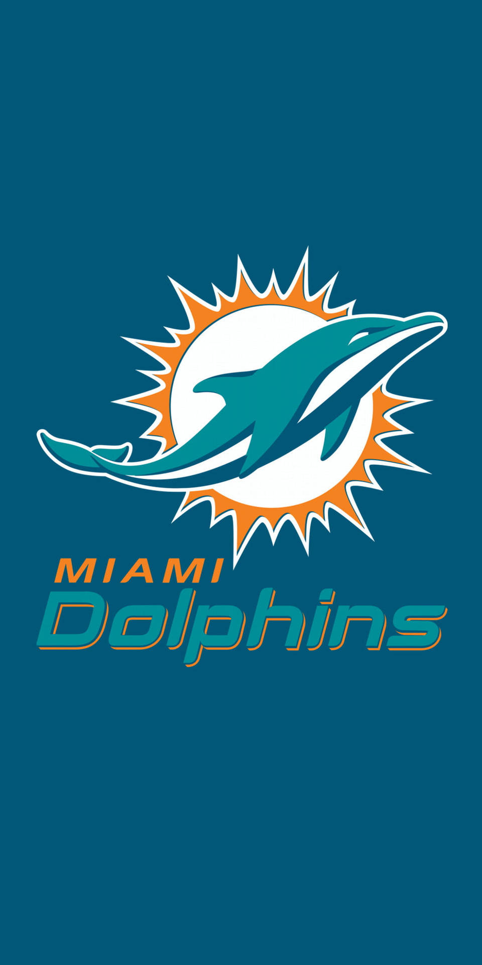 青色背景上的邁阿密海豚隊NFL標誌 — 邁阿密海豚 GIF 壁紙
