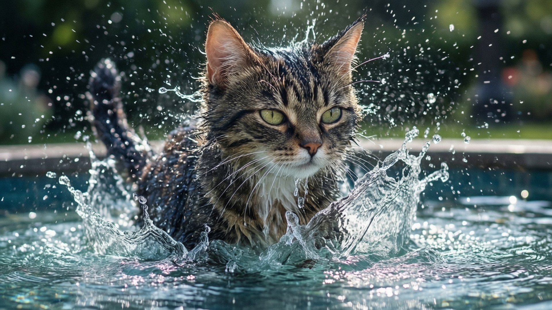 水貓飛濺 壁紙