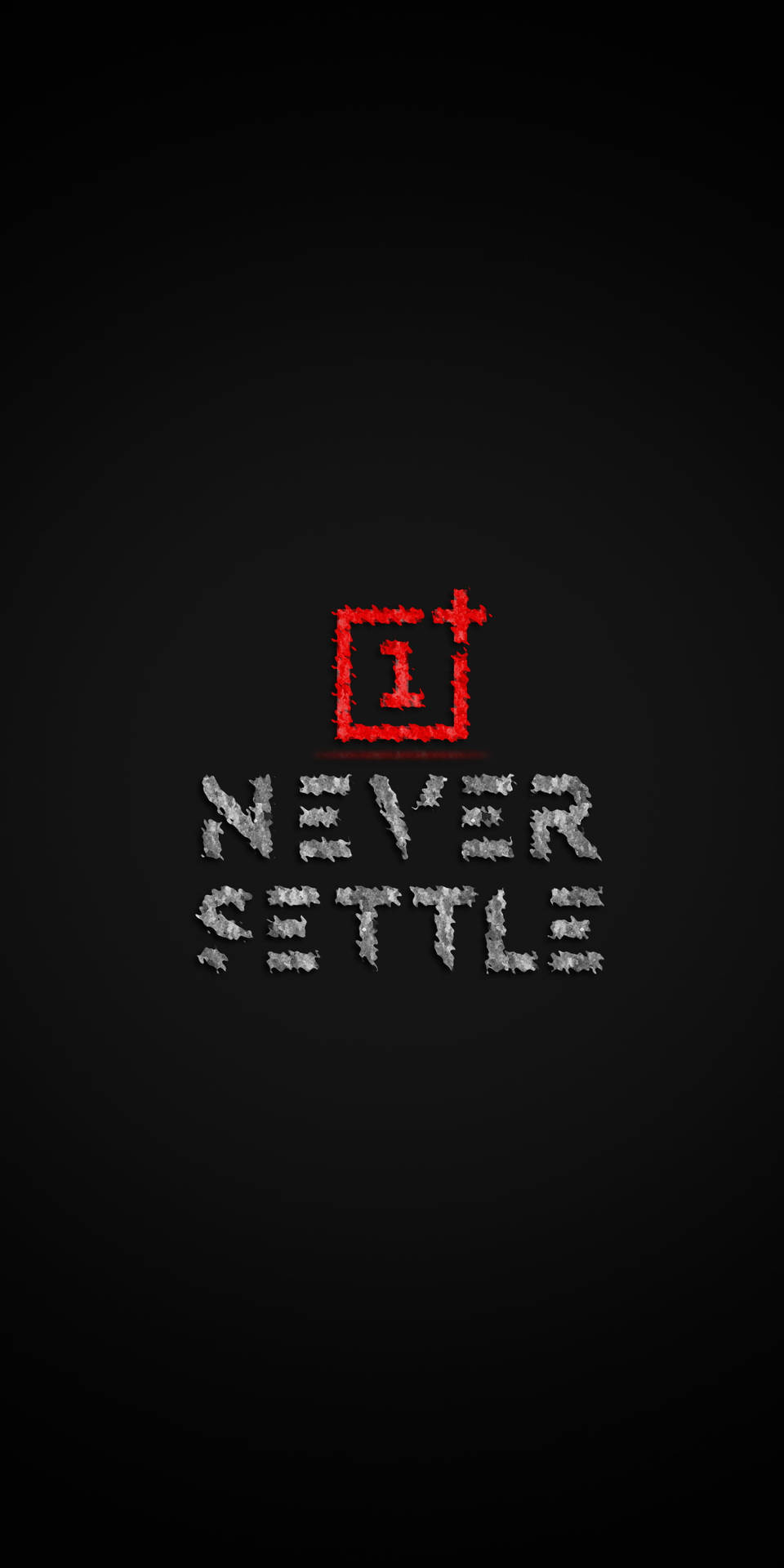 深色背景上的OnePlus標誌和口號never settle