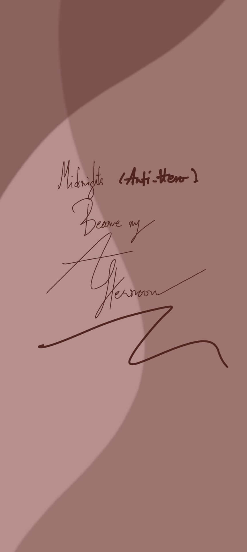 帶有手寫文字 Midnight Become my Afternoon 的極簡抽象背景。