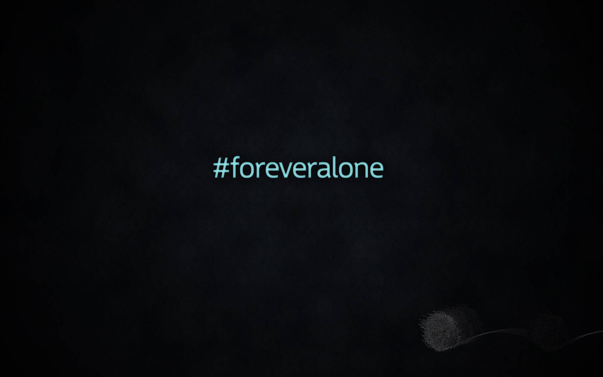 深色背景，帶有發光的青綠色標籤 foreveralone 和抽象漩渦。