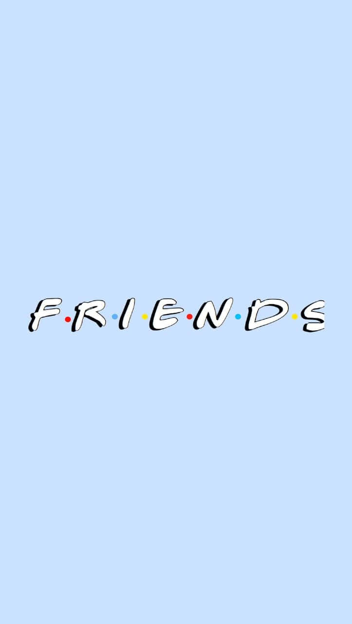 淺藍色背景上的 Friends 電視節目標誌