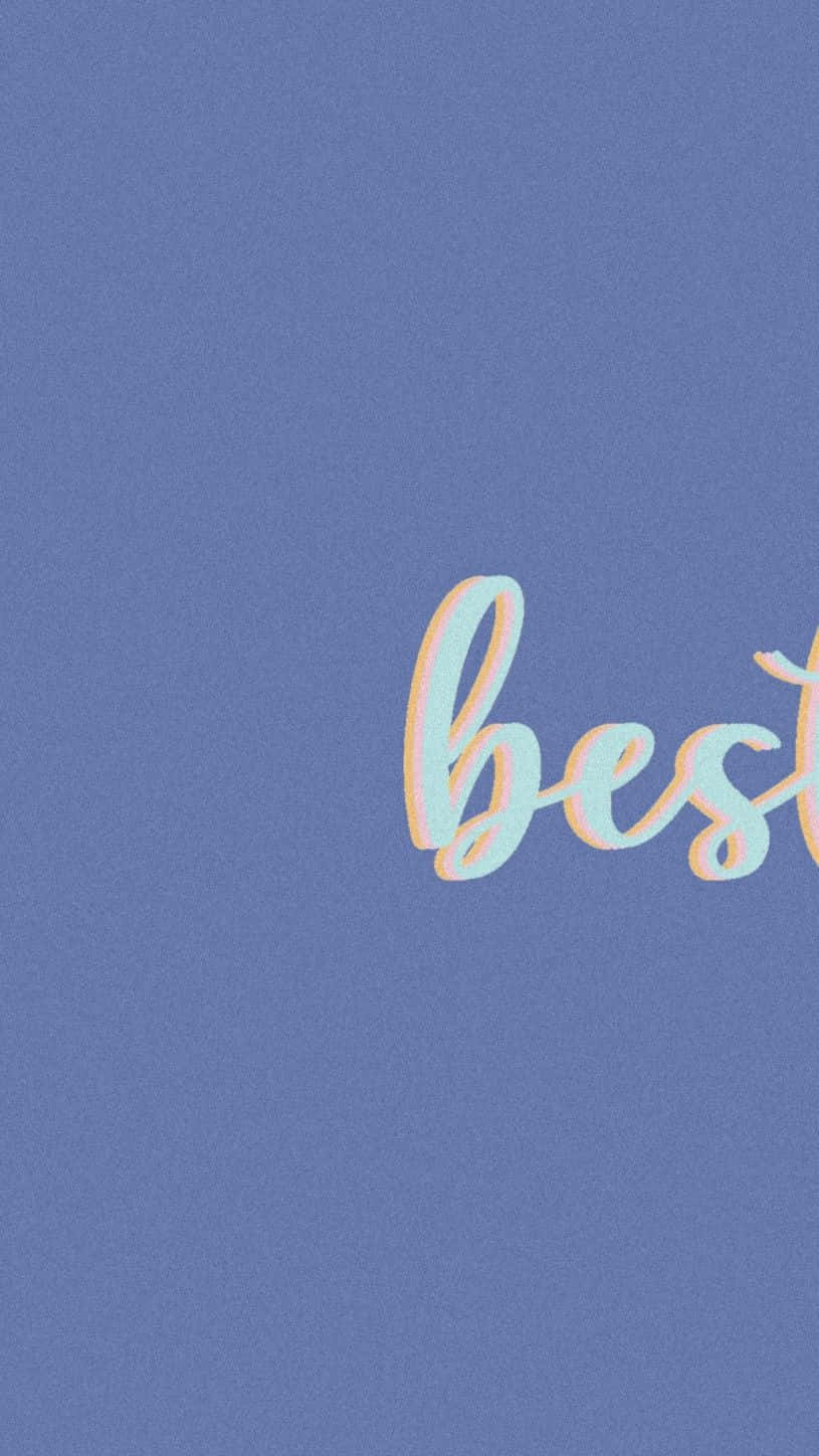 粉彩草書文字 best 在質感薰衣草背景上。