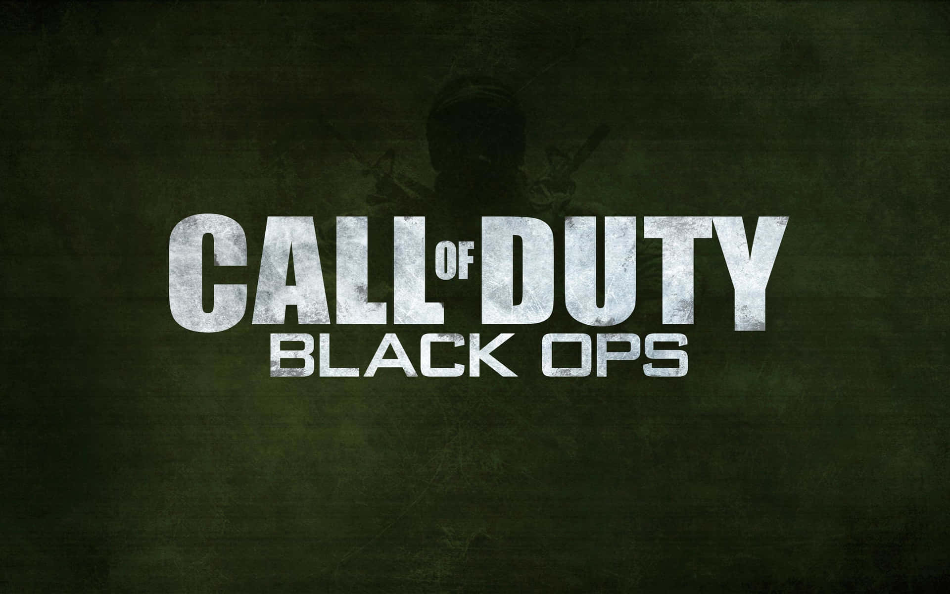 Call of Duty Black Ops 遊戲標誌，綠色背景上有士兵剪影。