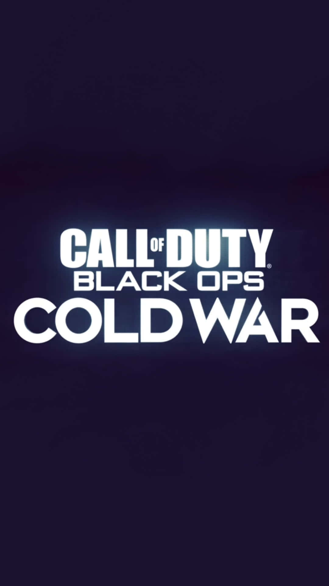 深紫色背景上的 Call of Duty Black Ops Cold War 遊戲標題標誌