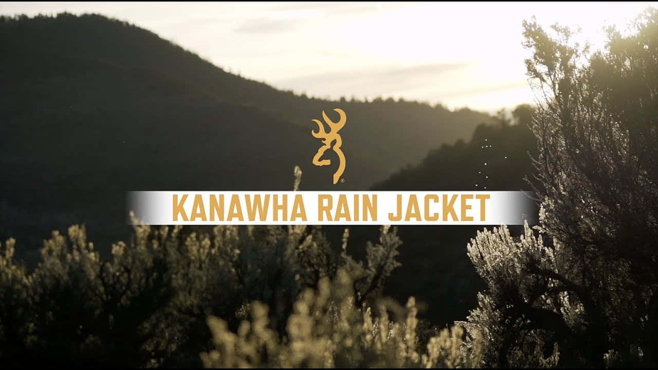 霧氣繚繞的山巒上的日出，帶有剪影灌木和產品文字疊加層。
