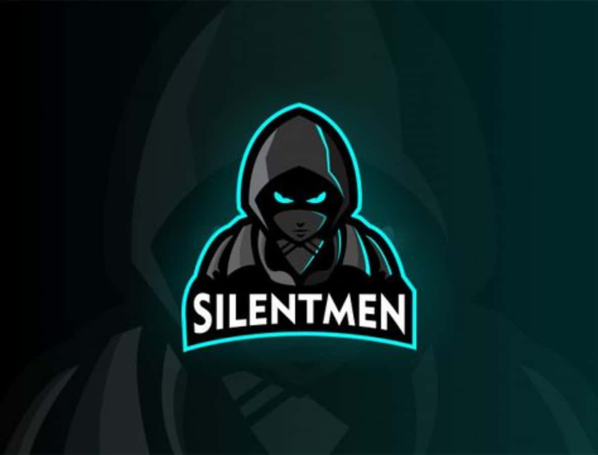發光的青綠色連帽人物，帶有發光的眼睛和silentmen文字。