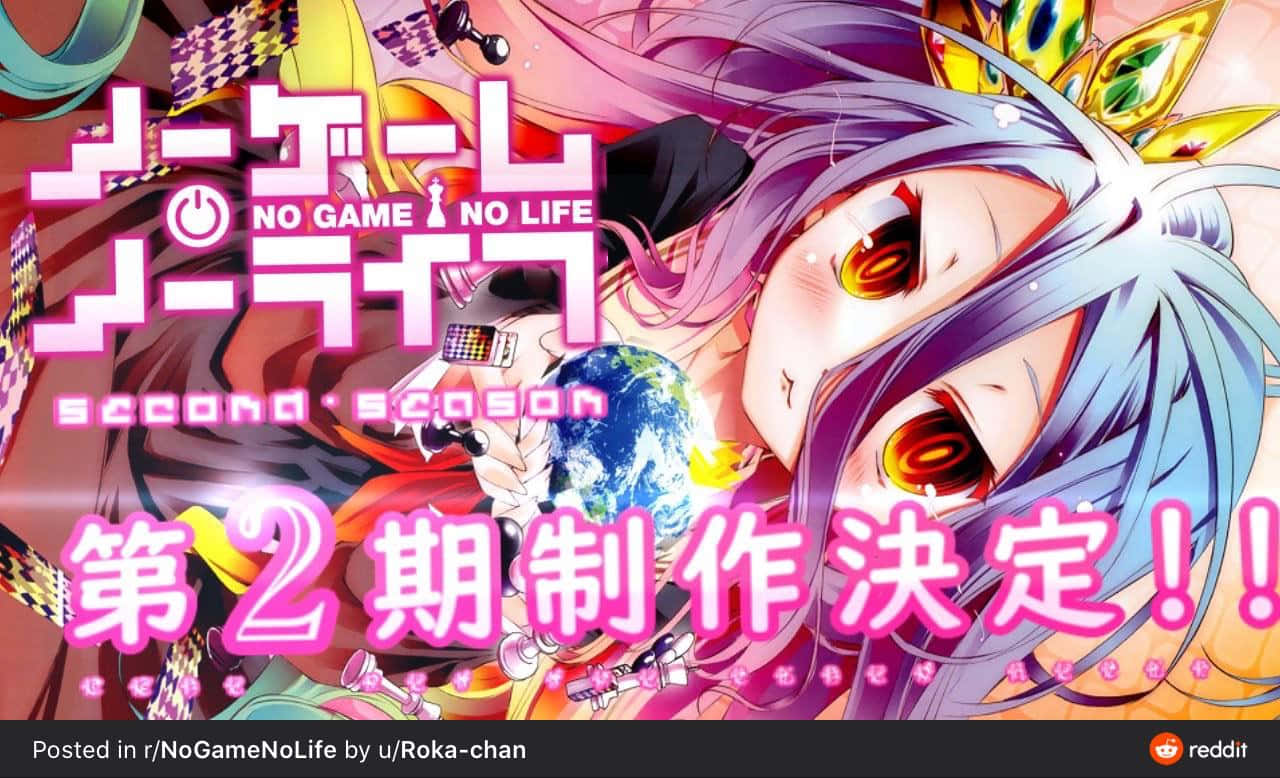 動漫女孩，紫色頭髮和發光的眼睛，抱著一個地球儀，附有季節公告文字。