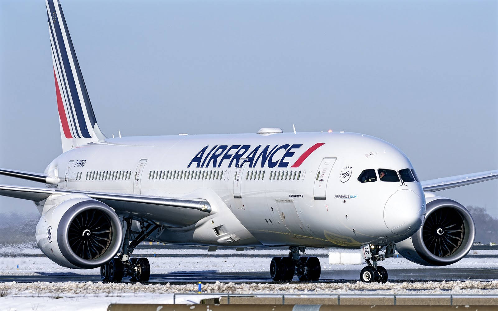 法國航空飛機在雪地跑道
