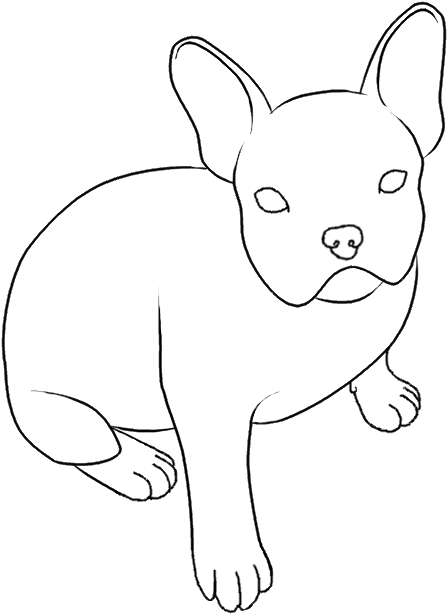 法國鬥牛犬線條畫 壁紙