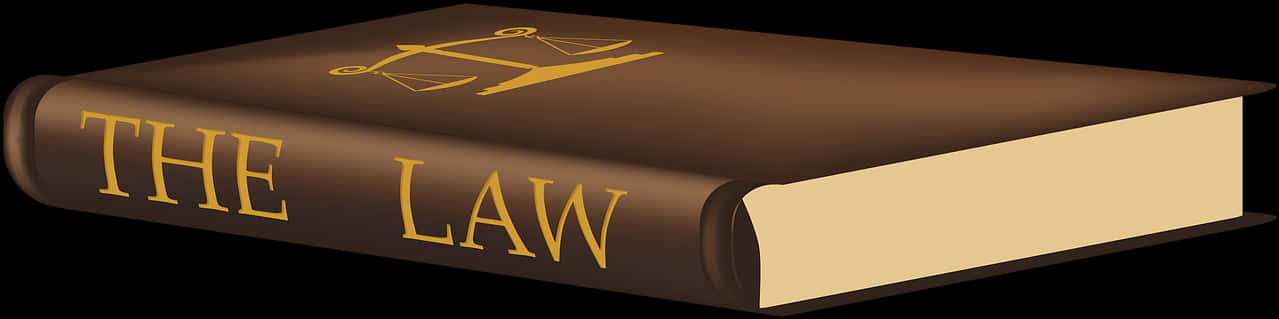法律書圖示 壁紙 — 一本深啡色嘅法律書，名為『THE LAW』，封面有金色字體同正義天秤標誌。