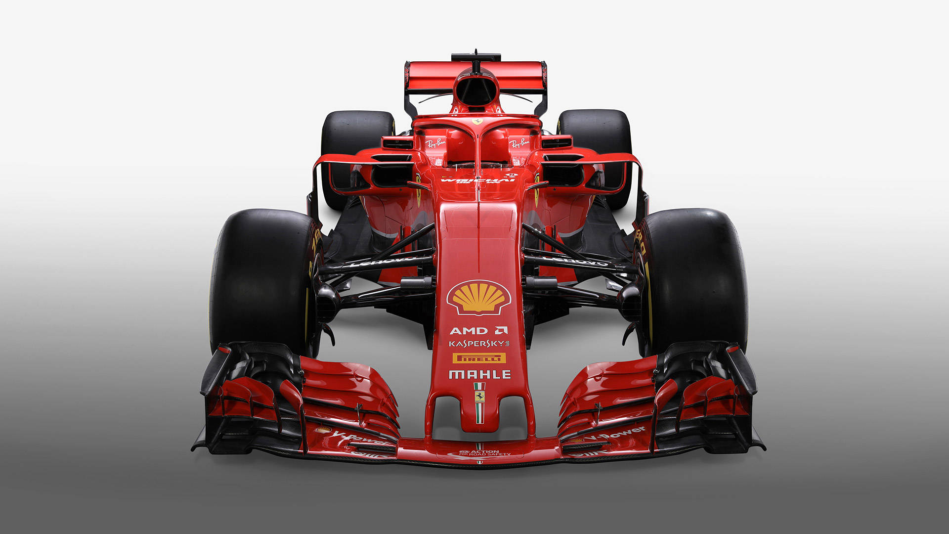 紅色法拉利F1賽車正面照 攝影棚拍攝