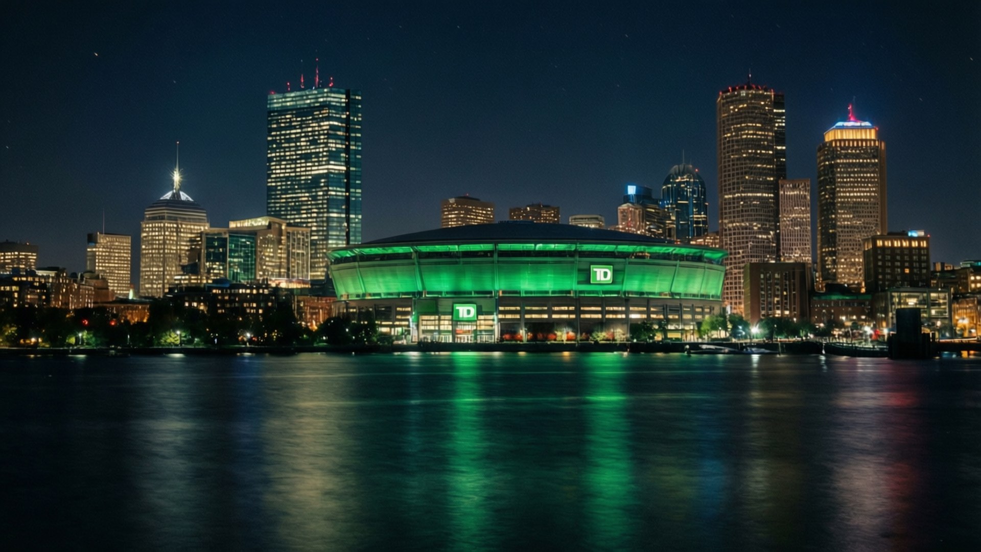 波士頓夜晚天際線花園 壁紙