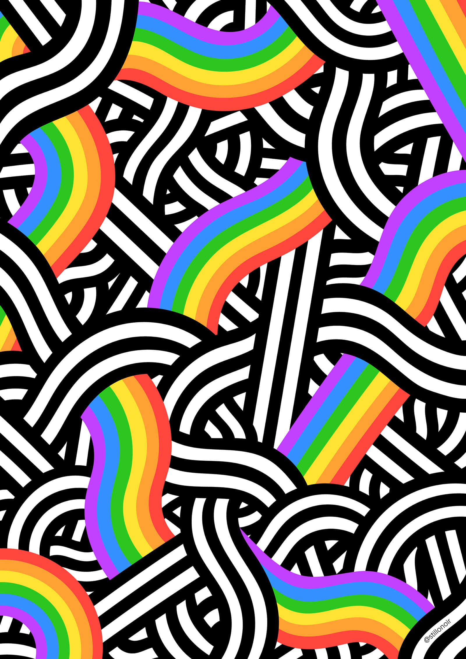 波浪線美學LGBT彩虹 壁紙