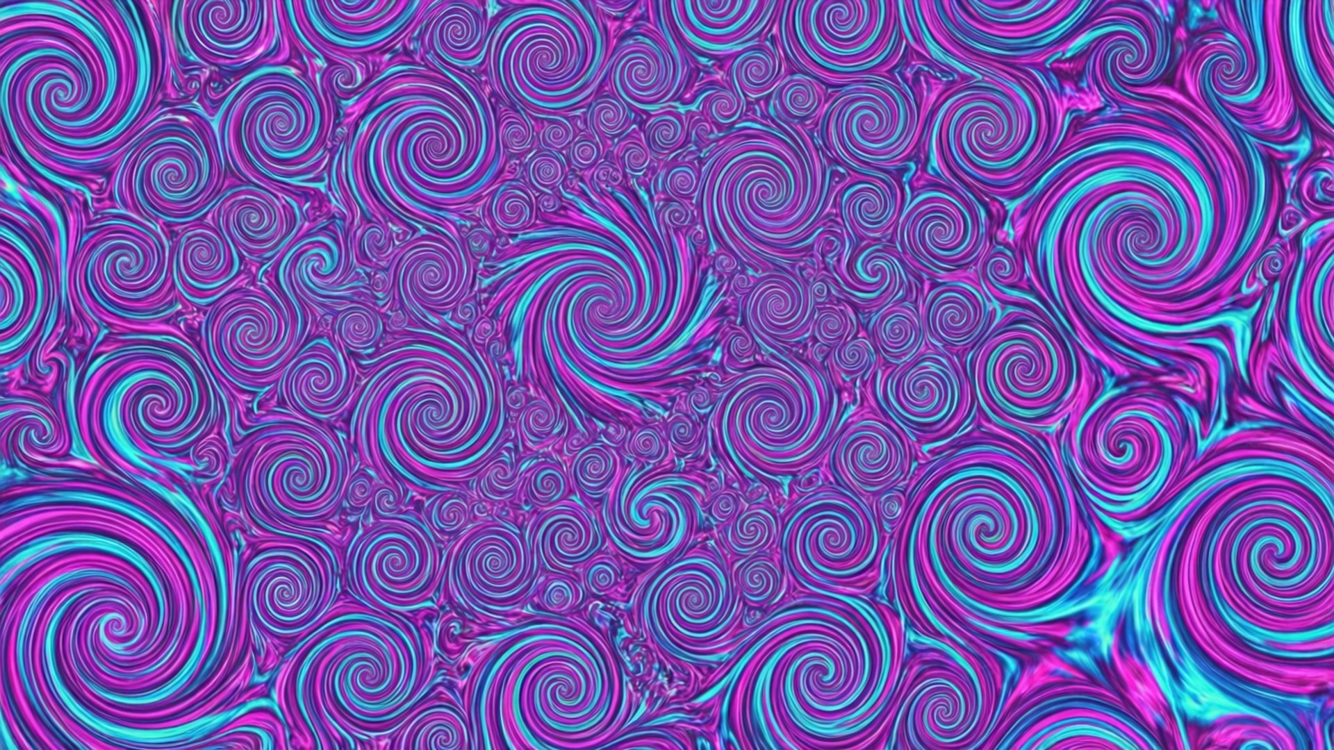 洋紅與青綠分形漩渦 壁紙