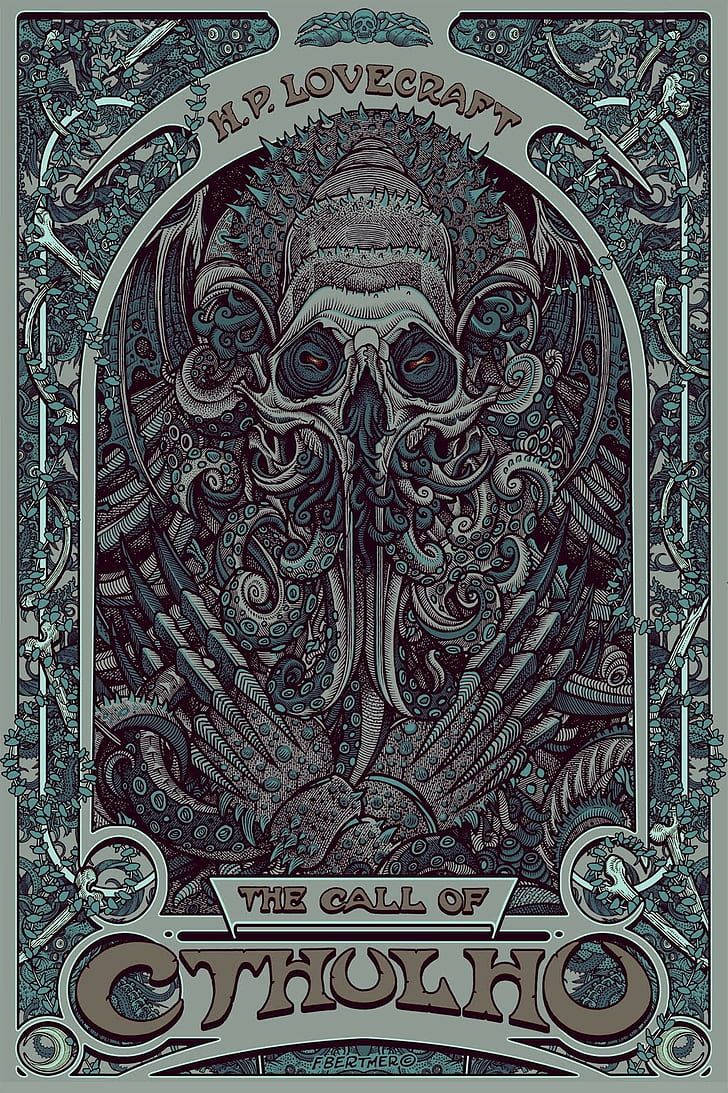 克蘇魯插圖，帶有華麗邊框和文字「The Call of Cthulhu」。
