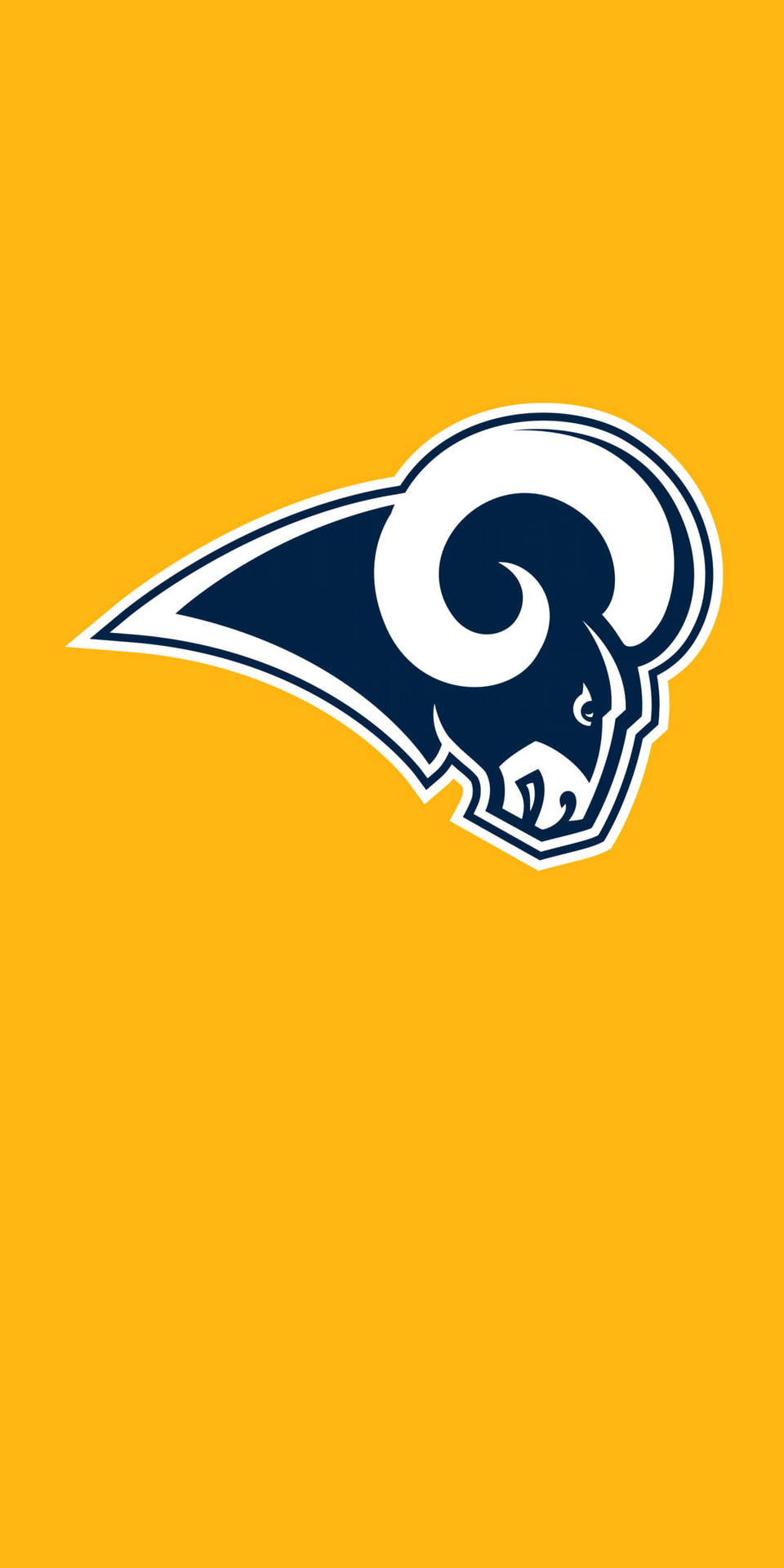 黃色背景上的洛杉磯公羊NFL球隊標誌