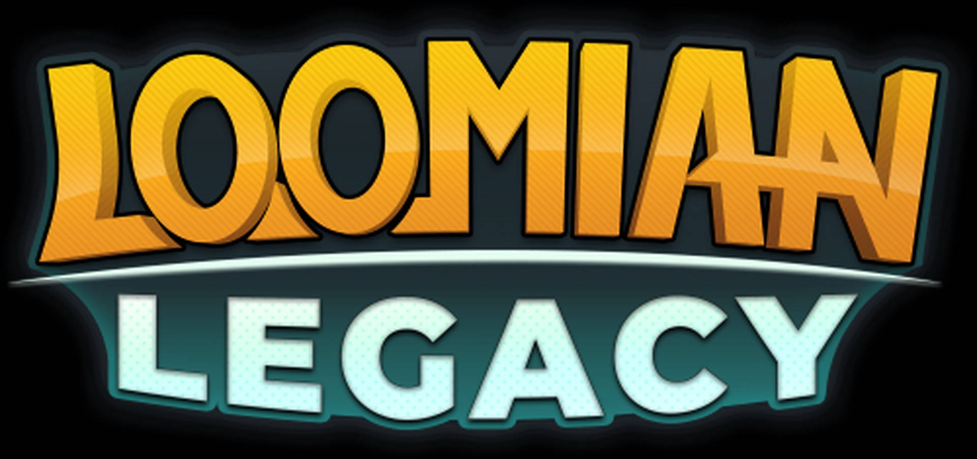 Loomian Legacy 的遊戲標誌，帶有粗體黃色和藍綠色的 3D 文字。