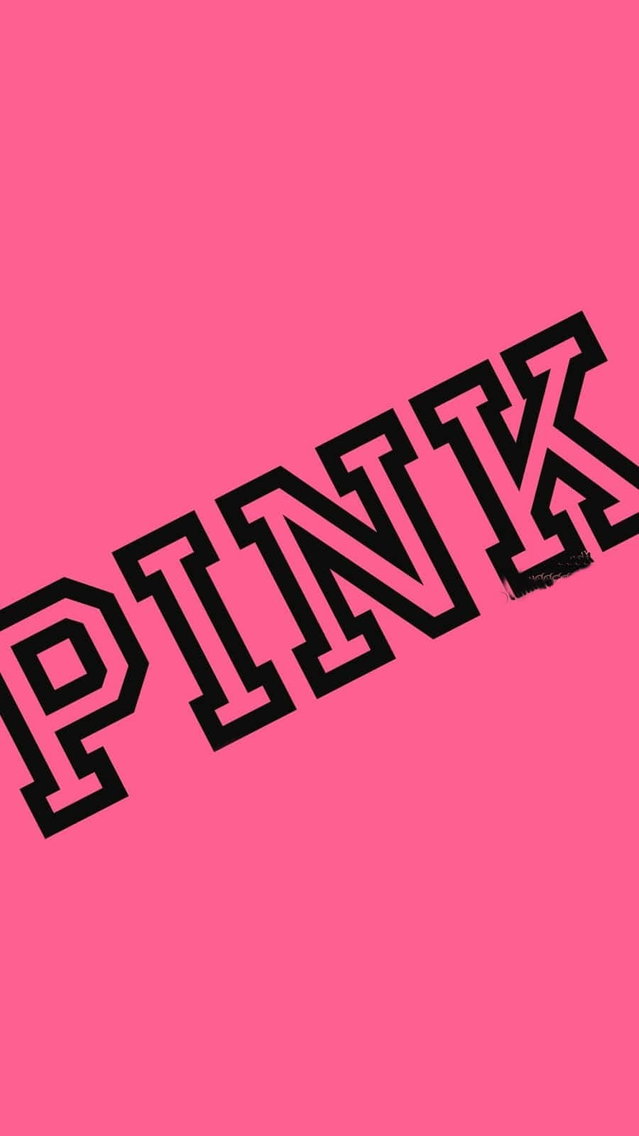 純色粉紅背景上的粗體黑色 PINK 文字