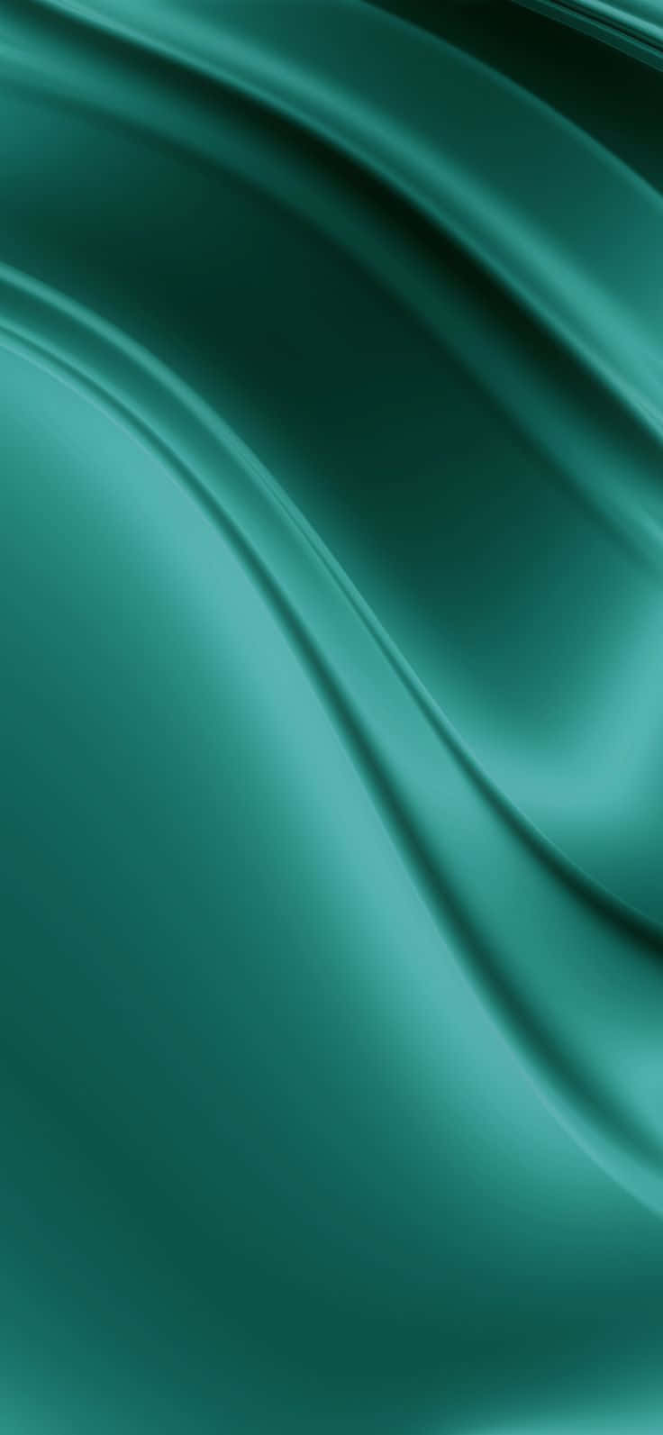 Aqua Green 桌布 壁紙 — 流動的翠綠色布料，帶有柔軟的褶皺和細微的高光，營造出奢華的抽象質感。