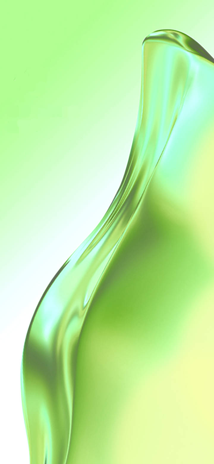 抽象 桌布 壁紙 — 流暢的綠色液體形態在柔和漸變背景上優雅地彎曲。