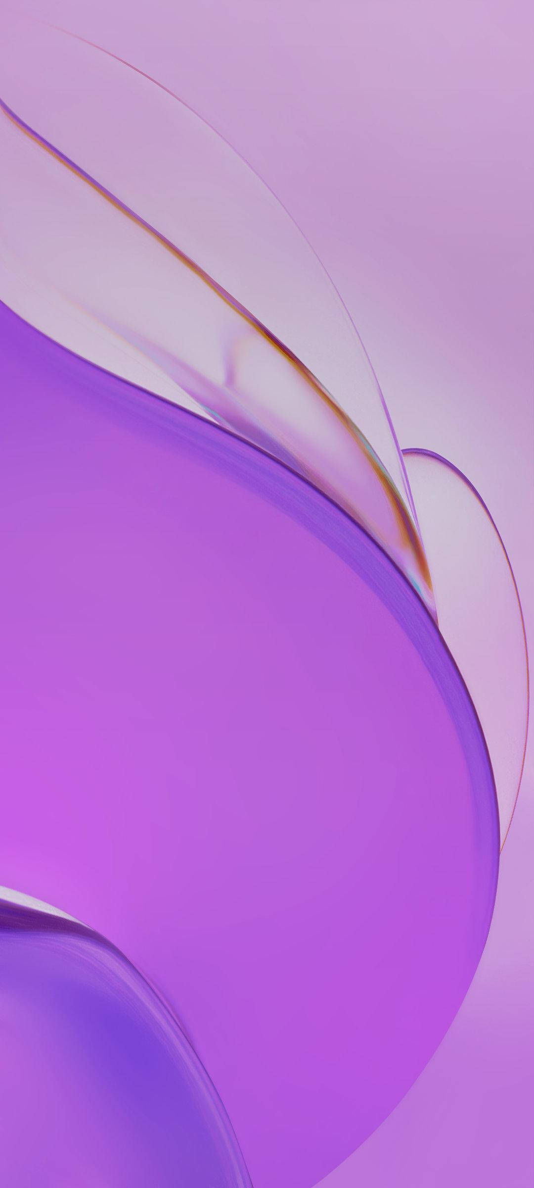 手機 桌布 壁紙 — 流暢的薰衣草色和洋紅色抽象曲線，搭配柔和漸變，營造出寧靜的數碼牆紙。