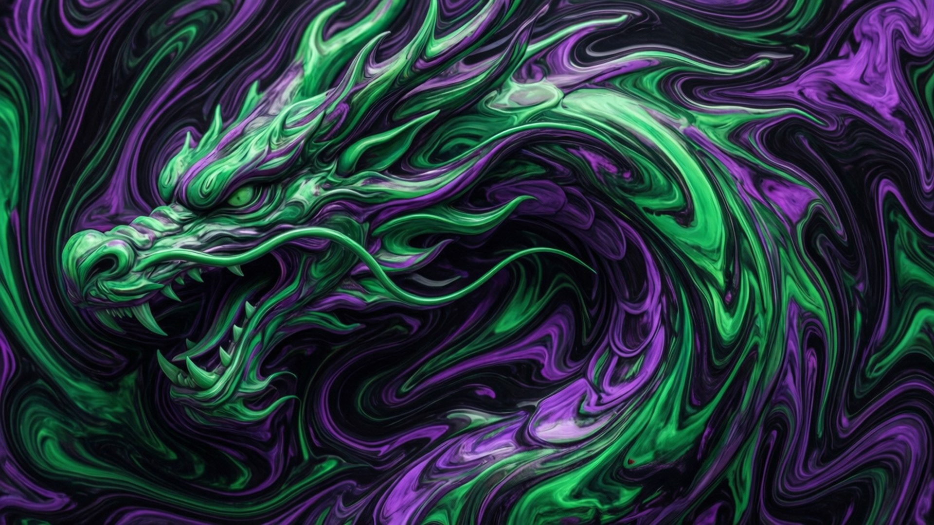 流體藝術龍 壁紙