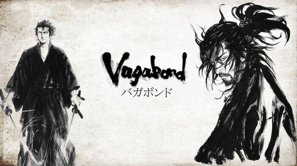 兩位動漫武士戰士以黑色水墨風格持劍。