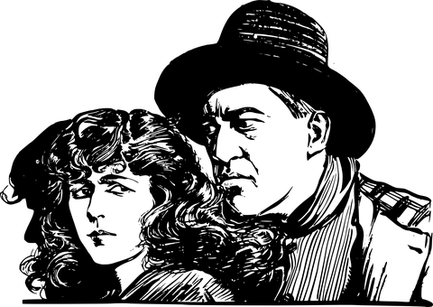 浪漫情侶剪影夕陽 壁紙