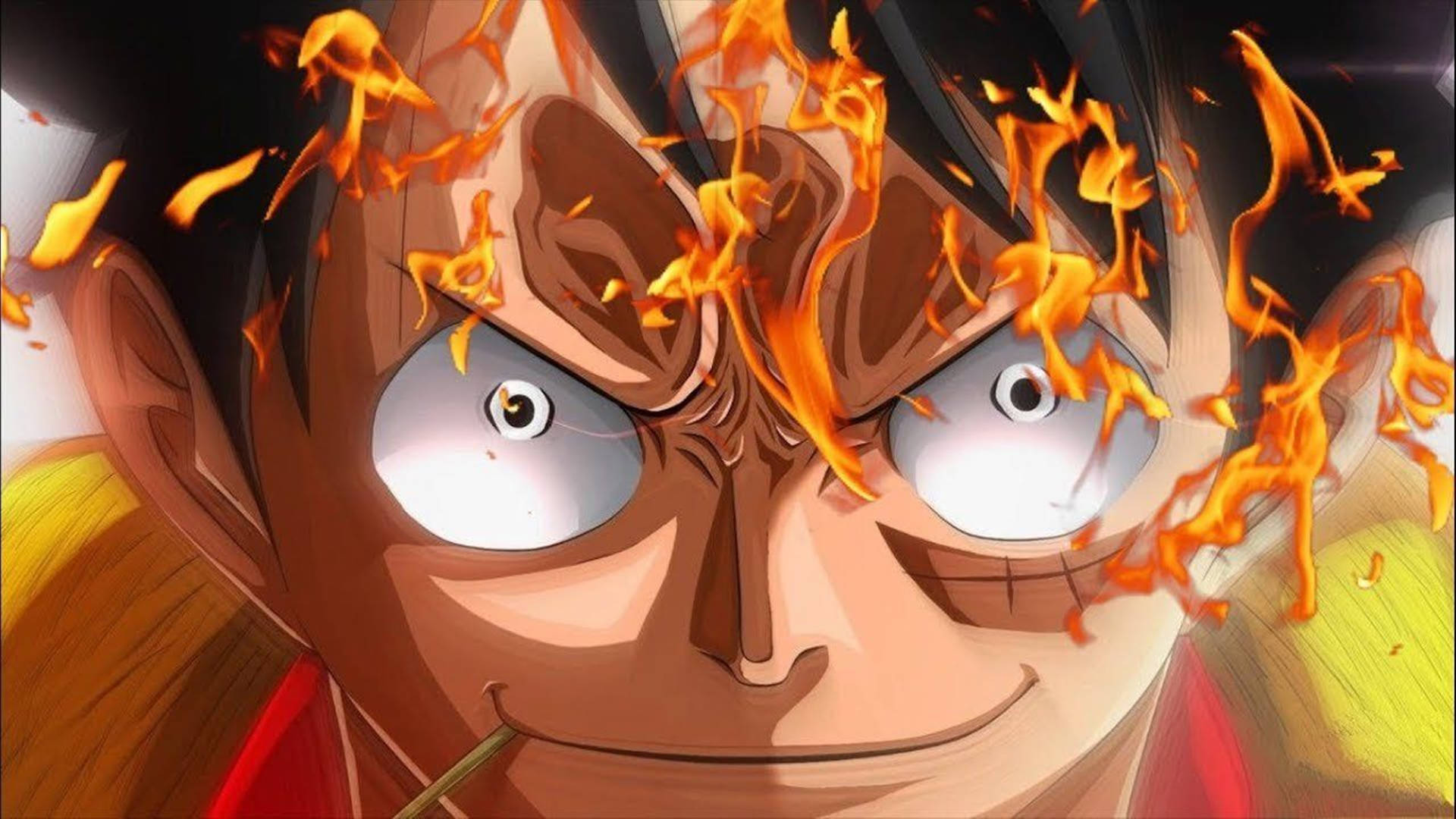 動漫角色，火焰從頭部爆發，眼神強烈。