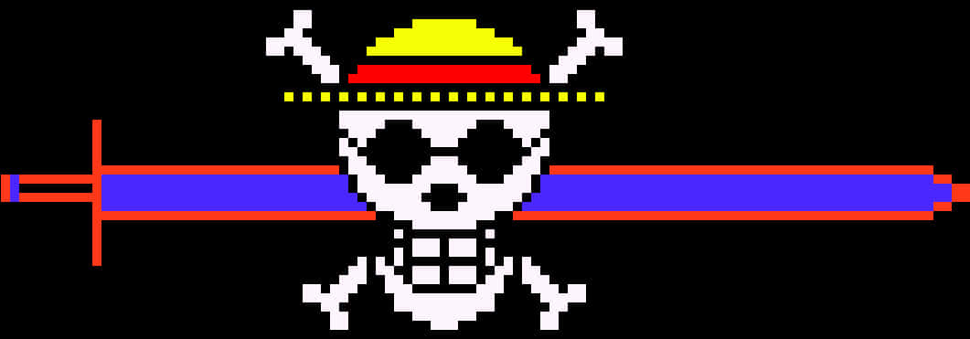 海賊王像素藝術草帽海賊團Jolly Roger 壁紙