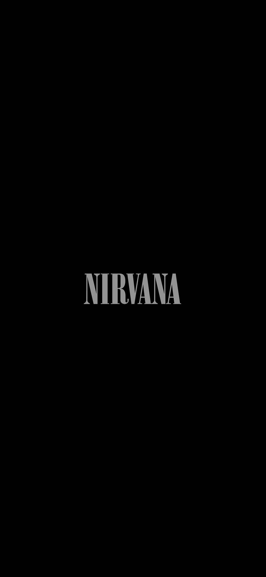 黑色背景上的灰色 Nirvana 樂隊標誌。