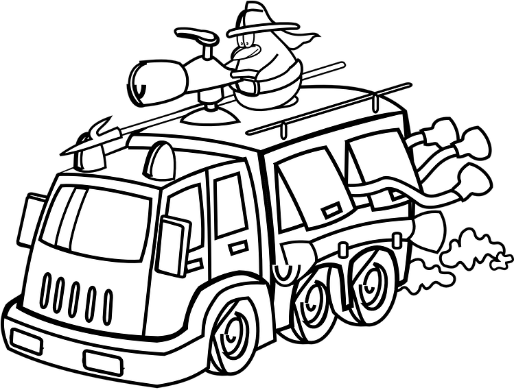 消防車填色頁 壁紙