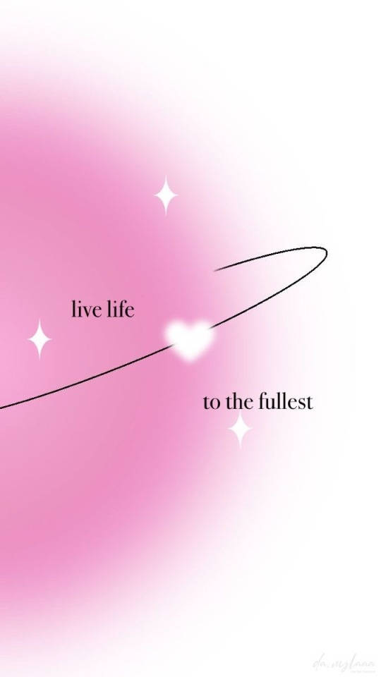 粉紅色漸變背景，帶有勵志名言「live life to the fullest」和閃爍效果。