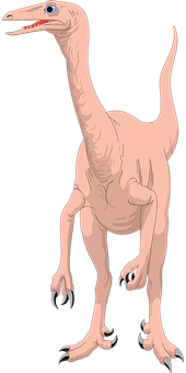 淡色獸腳類恐龍插畫