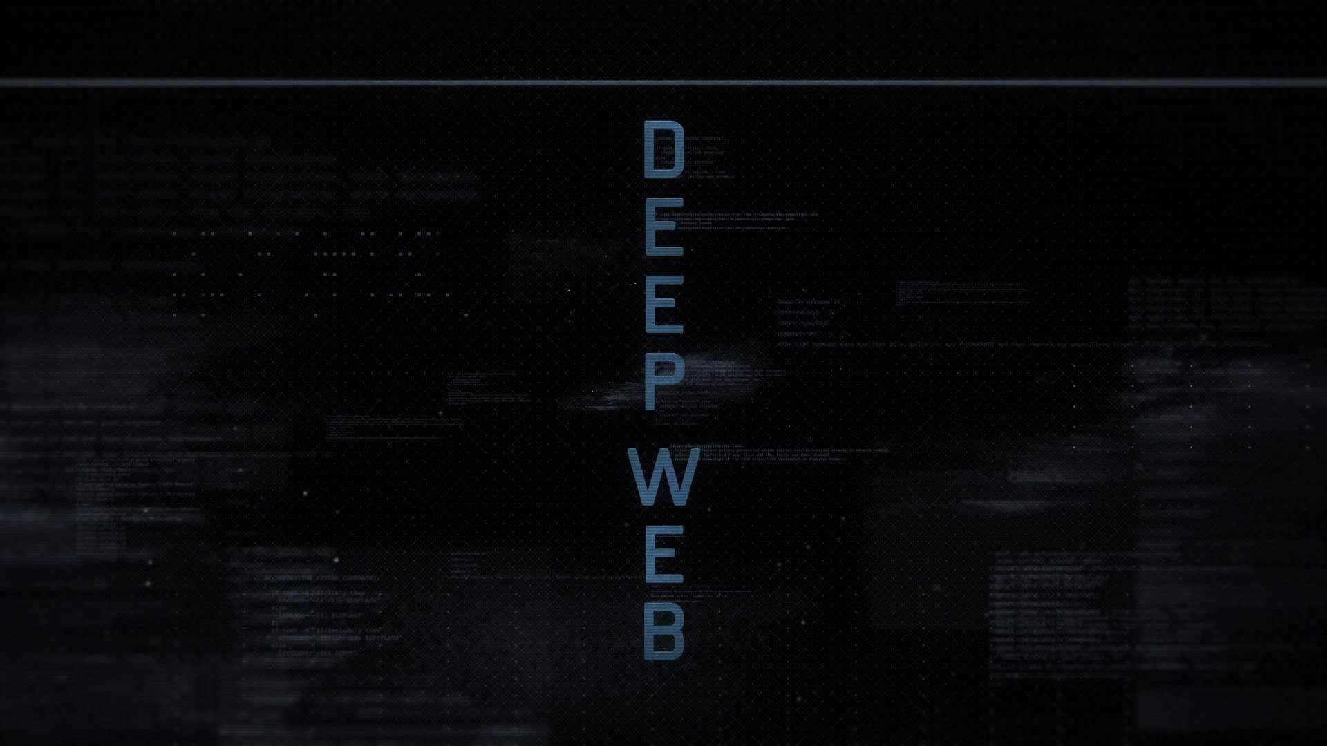 喺黑暗故障數碼背景上，垂直嘅青色文字寫住 deep web。